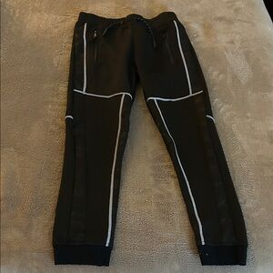 Kids Black Joggers with White Accents